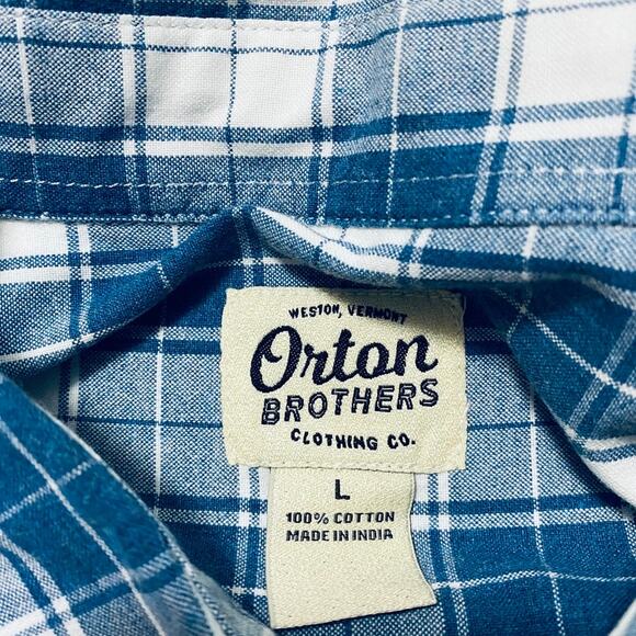 Orton Brothers blue plaid long sleeve button down - Picture 4 of 7